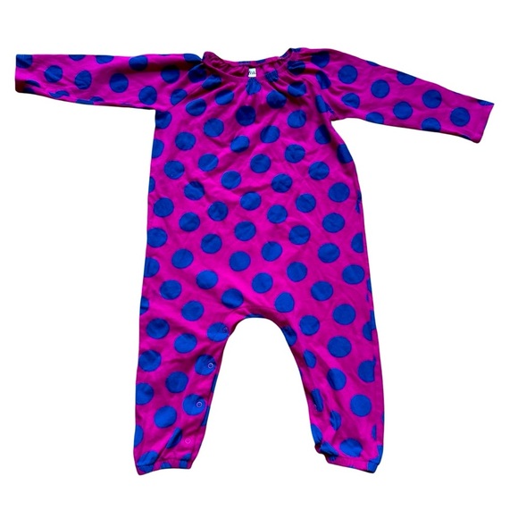 Tea Collection Pink Dotted Jumpsuit Baby Girl Size 12-18M - Picture 1 of 4